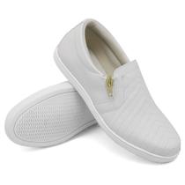 Tênis Slip On Dk Shoes com Zíper Detalhe em Costura Frontal e Sola Reta