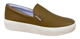 Tênis Slip On Feminino Bottero 331511 Couro Napa Camel