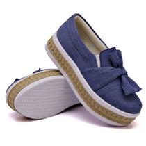 Tênis Slip On Feminino Casual Laço Macio Frontal e Sola Borracha com Palha Tênis Slip On Feminino Casual Laço Macio Frontal e Sola Borracha com Palha