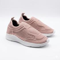 Tênis Slip On Feminino Confortável Malha Respirável Leve Casual Dia a Dia Várias Cores Calce Fácil