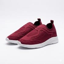 Tênis Slip On Feminino Confortável Malha Respirável Leve Casual Dia a Dia Várias Cores Calce Fácil
