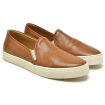 Tênis Slip-On Feminino Couro Calce Fácil Leve Conforto Moda Tênis Slip-On Feminino Couro Calce Fácil Leve Conforto Moda