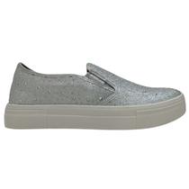 Tenis Slip On Feminino Da Quiz Brilhante Sola Plataforma