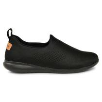 Tênis Slip On Feminino Elastano Laser Preto Total Usaflex AF0607-005 Tênis Slip On Feminino Elastano Laser Preto Total Usaflex AF0607-005
