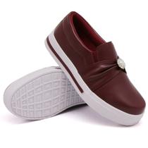 Tênis Slip On Feminino Elástico Sola Tratorada e Pedraria Moderno Dia a Dia Mulher Fashion - Dk Use Shoes