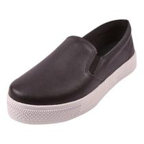 Tênis Slip On Feminino Liso Cano Baixo Conforto Dia a Dia