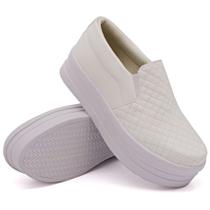 Tênis Slip On Feminino Liso Moda Casual Calce Fácil Linha Conforto Moderno Tendência Mulher Fashion - Dk Use Shoes