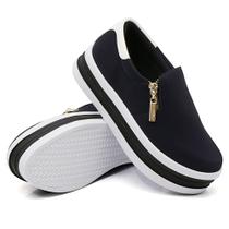 Tênis Slip On Feminino Sapa tênis Estiloso Moda Jovem Casual Elástico Calce Fácil Leve e Confortável