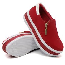 Tênis Slip On Feminino Sapa tênis Estiloso Moda Jovem Casual Elástico Calce Fácil Leve e Confortável