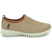 Tênis Slip On Feminino Usaflex Tricot Baixo Sola Conforto