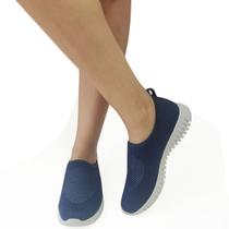 Tênis Slip On Feminino Usaflex Tricot Baixo Sola Conforto