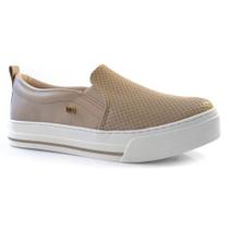 Tênis Slip On Feminino Via Marte Bege 027-007-02