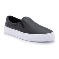 Tênis Slip On Flatform Feminino Liso Conforto Dia a Dia Leve