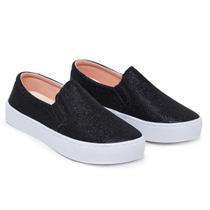 Tênis Slip On Iate com Glitter Macio e Confortavél Combina Com Tudo Tênis Slip On Iate com Glitter Macio e Confortavél Combina Com Tudo