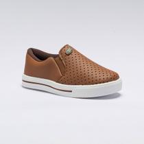 Tênis Slip On Infantil Menino Texturizado Marrom