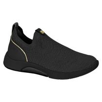 Tênis Slip On Kinit Feminino Modare Ultraconforto Ortopédico 7378.112.27507 Cor:Preto/Dourado/PretoTamanho:39
