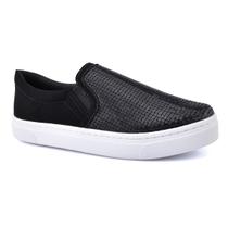 Tenis Slip On Lantejoula Preto Godiva Nobuck Preto 331579