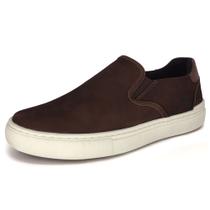 Tênis Slip On Masculino Couro Acostamento