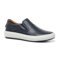 Tênis Slip On Masculino Couro Casual Conforto Estilo Leve