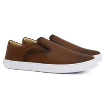 Tênis Slip-On Masculino Couro West Bulls Cano Baixo Conforto