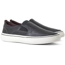 Tênis Slip On Masculino Democrata Denim Fender Couro Elástico Conforto