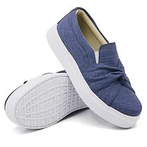 Tenis Slip On Moda Casual Feminino Costura Reforçada Calce Fácil Sair Dia a Dia