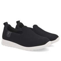 Tênis Slip On Preto Elastano Textura Poa