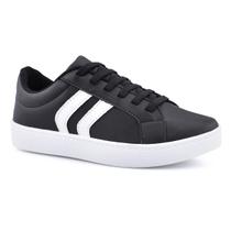 Tenis Slip On Preto Godiva Tiras Branco 333937 Tenis Slip On Preto Godiva Tiras Branco 333937