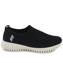 Tênis Slip On Preto Tricot Usaflex