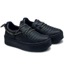 Tênis slip on ramarim preto detalhe