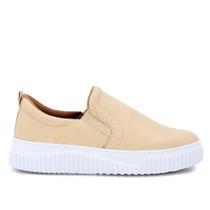 Tênis slip on salto médio feminino usaflex couro relax catalano