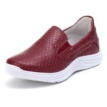 Tênis Slip On Sapatilha Feminina Solado Chunky Anatômico Forro Couro Palmilha GEL Conforto Casual