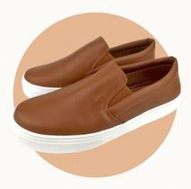 Tênis slip on sintético, caramelo n37 Tênis slip on sintético, caramelo n37