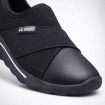 Tênis Slip On Unissex Preto Confortável Leve Macio Antiderrapante para Academia e Dia a Dia Tênis Slip On Unissex Preto Confortável Leve Macio Antiderrapante para Academia e Dia a Dia