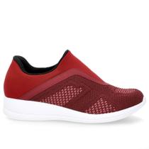 Tênis Slip On Vermelho Tricot Elastano