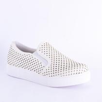 Tênis Slipon Branco Telado - Almeria Shoes