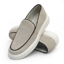Tênis SlipOn Masculino Confortável Em Couro Elegante Macio
