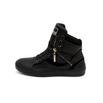 Tenis Sneaker Botinha Cano Alto Unissex Couro Preto Tenis Sneaker Botinha Cano Alto Unissex Couro Preto