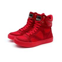 Tenis Sneaker Botinha Cano Alto Unissex Fitness Vermelho Couro Tenis Sneaker Botinha Cano Alto Unissex Fitness Vermelho Couro