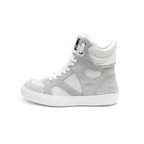 Tenis Sneaker Botinha Couro Cano Alto Unissex Fitness Branco Tenis Sneaker Botinha Couro Cano Alto Unissex Fitness Branco
