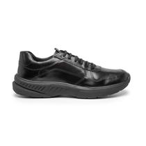 Tenis Sneaker Casual Masculino De Amarrar Couro Eco All Black