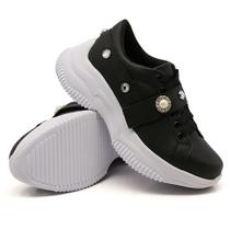 Tênis Sneaker Chunky Moda Casual Feminino com Cadarço Sola Leve Conforto Mulher Fashion