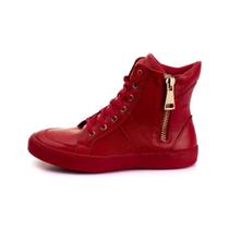 Tenis Sneaker Couro Academia Bota Fitness Treino Unissex Vermelho Tenis Sneaker Couro Academia Bota Fitness Treino Unissex Vermelho