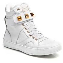 Tenis Sneaker Feminino Botinha Treino Academia Cano Alto couro legitímo - Pettinari Tenis Sneaker Feminino Botinha Treino Academia Cano Alto couro legitímo - Pettinari