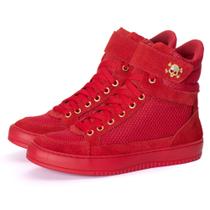 Tênis Sneaker Feminino Cano Alto Caveira Dourada Academia Couro Legítimo 10400 Várias Cores Tênis Sneaker Feminino Cano Alto Caveira Dourada Academia Couro Legítimo 10400 Várias Cores