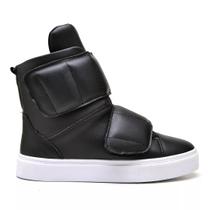 Tênis Sneaker Feminino Cano Alto tiras autocolantes Vegano Fitness Academia Tênis Sneaker Feminino Cano Alto tiras autocolantes Vegano Fitness Academia