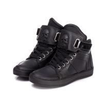 Tênis Sneaker Feminino Caveira Cano Alto Academia Couro Legítimo 50100 Várias Cores Tênis Sneaker Feminino Caveira Cano Alto Academia Couro Legítimo 50100 Várias Cores
