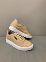 Tênis Sneaker feminino creme + branco marca deon Tênis Sneaker feminino creme + branco marca deon