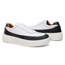 Tênis Sneaker Masculino Em Couro Original Casual Sola Alta Estiloso