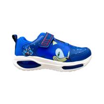 tenis sonic infantil menino casual com led azul